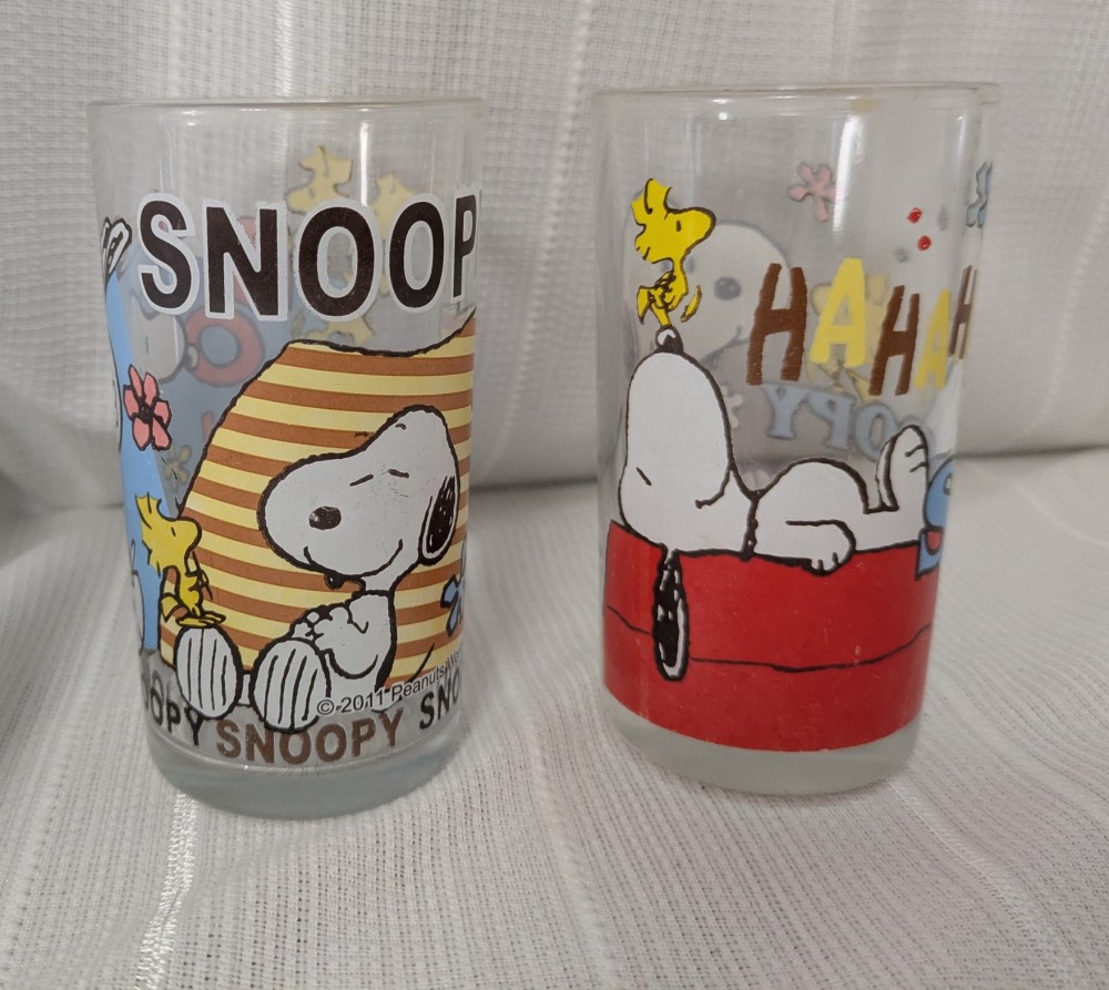 Peanuts Snoopy glass and plate set