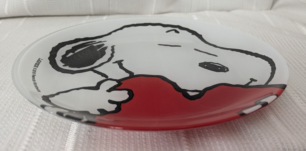 Peanuts Snoopy glass and plate set