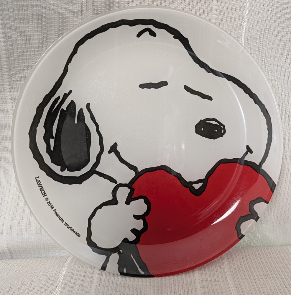 Peanuts Snoopy glass and plate set
