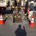 2013 dec 04 trench digging workers cones