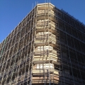 2013 dec 14 scaffold wrapped building sky