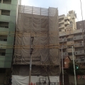 2013 nov 18 building wrapped in scaffold netting