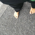 2019 jun 01 bare feet on pokey asphalt