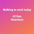 2020 nov 04 walking to work 21km barefoot