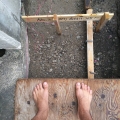 2020 sep 12 barefoot on plywood at construction