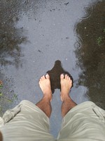 2020 july 4 standing in park puddle