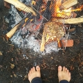 2021 mar 05 campfire grill basket bare feet