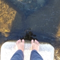 2021 nov 15 barefoot on stone in clear stream