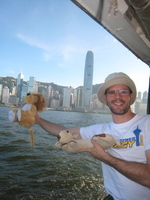 With Rob and UCow on Hong Kong ferry 21 June 2008
