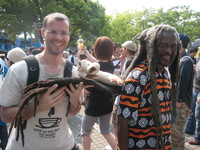 With Daniel's 30 y.o. dreds at Reggae fest 19 May 2008