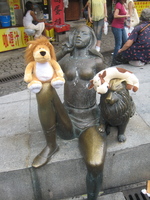 On statue near St Peter's Cathedral Macau 19 June 2008