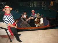 With performers in gondola in Venetian 20 June 2008