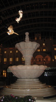 Night with Lion over MGM water fountain Macau 19 June 2008