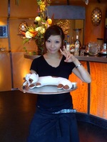 In forbidden fruit cafe, Harajuku 7 july 2009