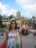 With Ami before Grand Lisbon from St Peter's Cathedral in Macau 19 June 2008