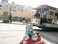 Francois on Nob Hill with cable car