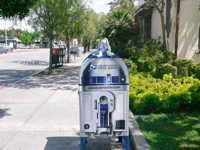 Francois on R2D2 mailbox - side