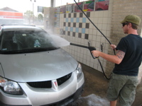 Francois helping Jason wash his car - 2