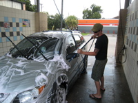 Francois helping Jason wash his car - 4