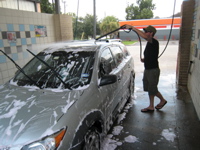 Francois helping Jason wash his car - 6