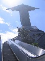 Francois on escalator to heaven