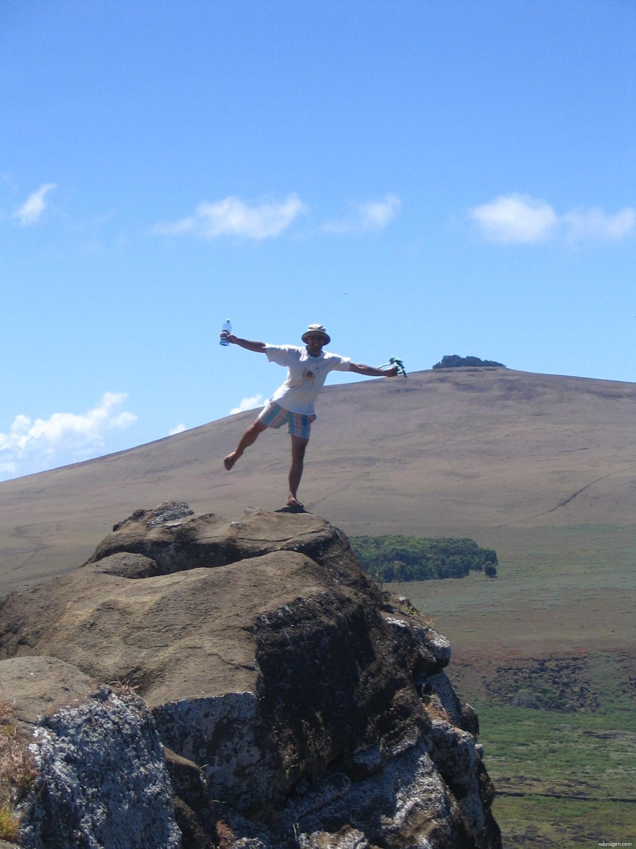 rob on top of Easter Island