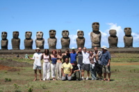 group with 15 moai