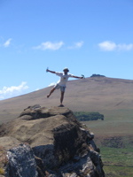 rob on top of Easter Island