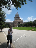 Ami and Francois shaded at Texas Capitol