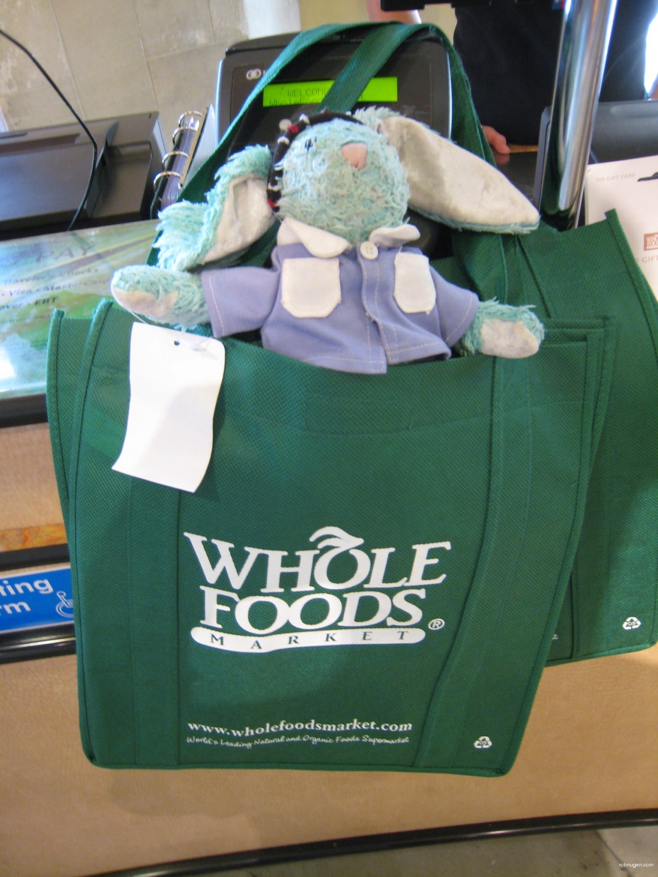 Francois in Whole Foods bag