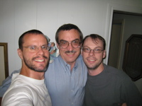 Rob, Dad, Fred in livin' room
