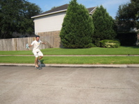 Francois and Rob on unicycle