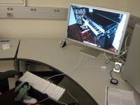 Francois on computer with Francois desktop