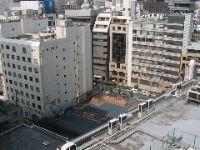 view from hotel room (note skate park)