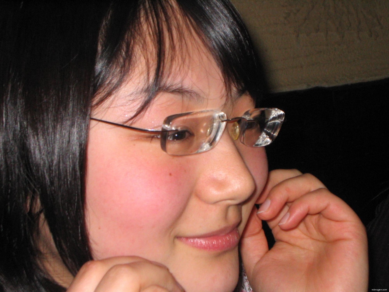 Takako wearing my glasses