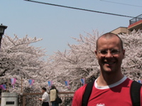 Rob in Nakameguro, 8 April 2005