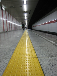 walking along yellow line - 2