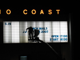 taking down NIN marquee - 2