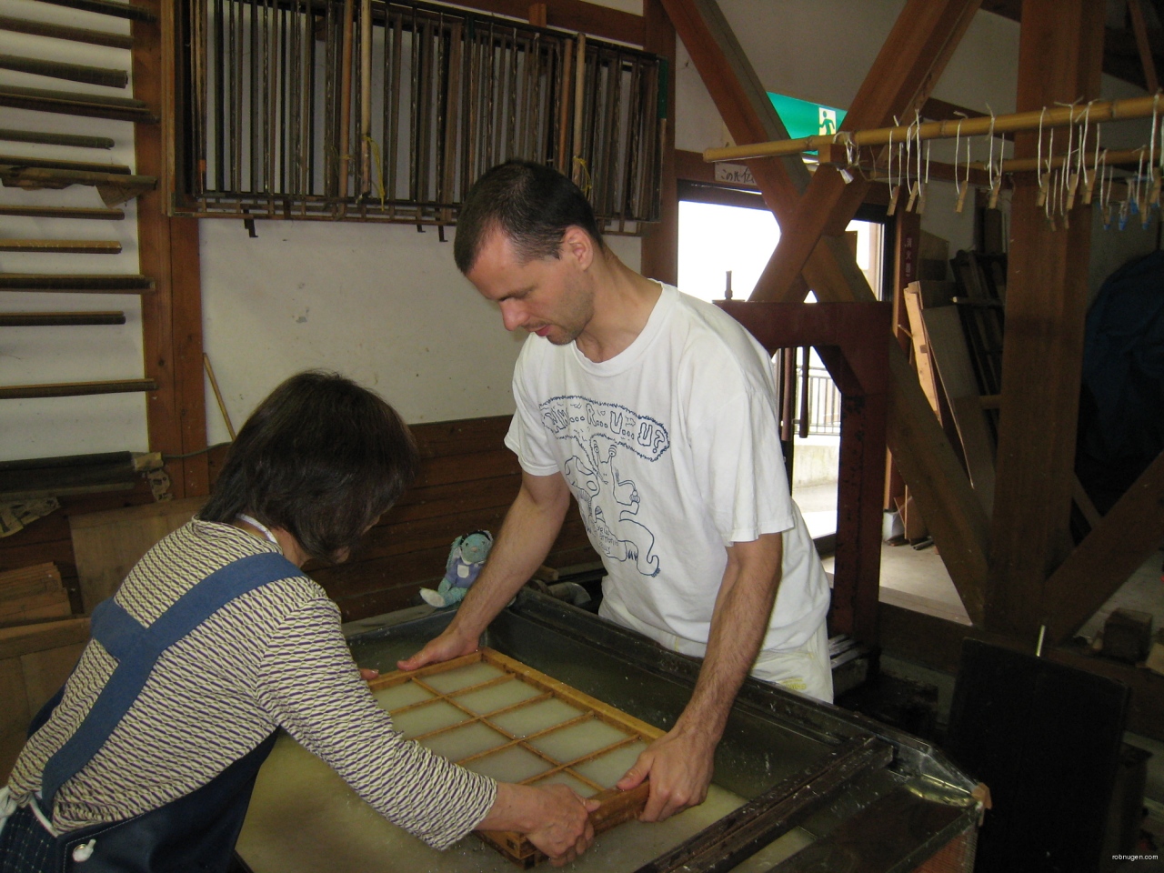 Rob making washi