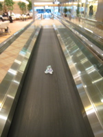 Francois on moving sidewalk