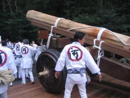 log rolling over bridge