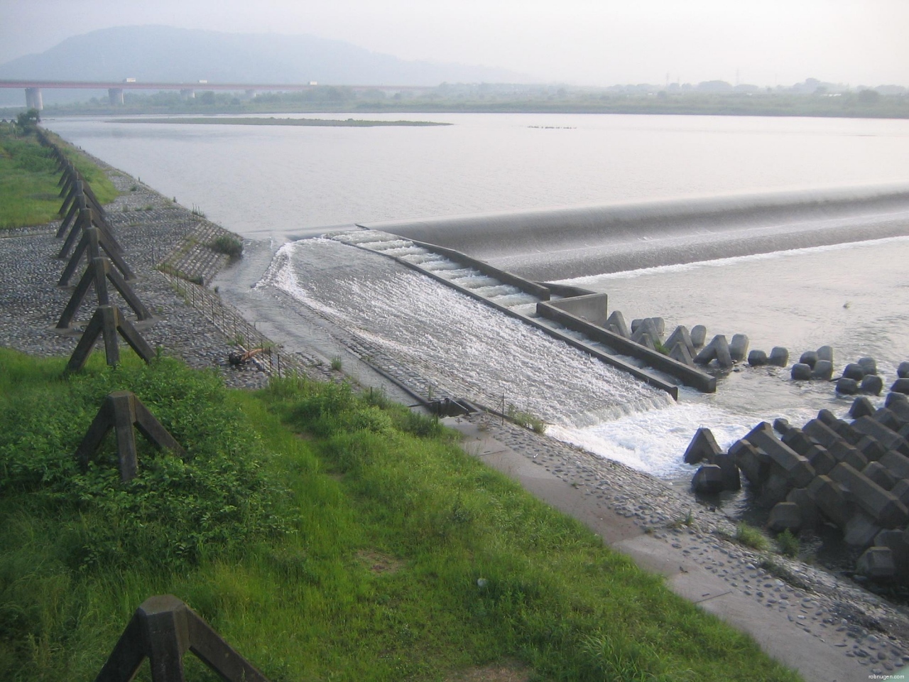 west edge of spillway